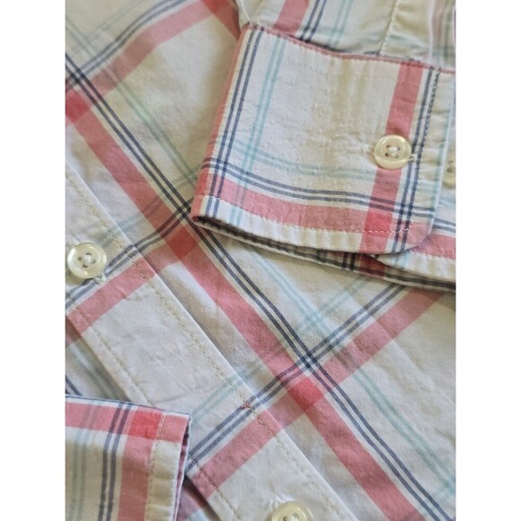 Bonobos Tailored Fit Shirt Mens Size Large Long Pink White Plaid Button Down - Picture 13 of 14